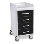 51146 | White Compact Cart with Black Drawers